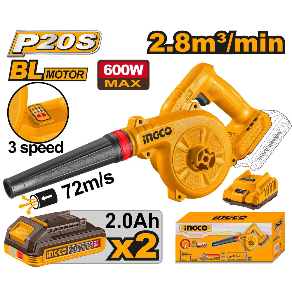 20V Cordless Blower 3 Speeds - INGCO